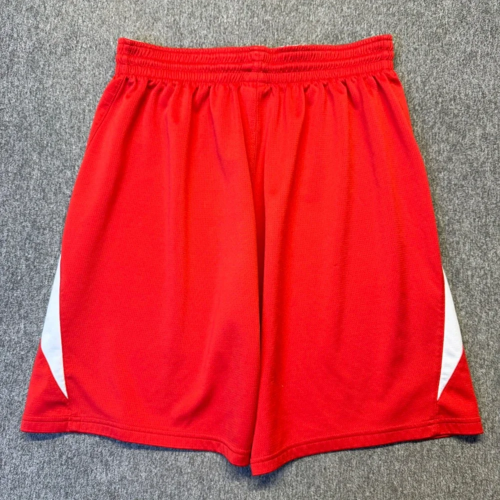 Nike Mens Dri-FIT Basketball Shorts Red White Mesh Athletic 392924-658 Size M